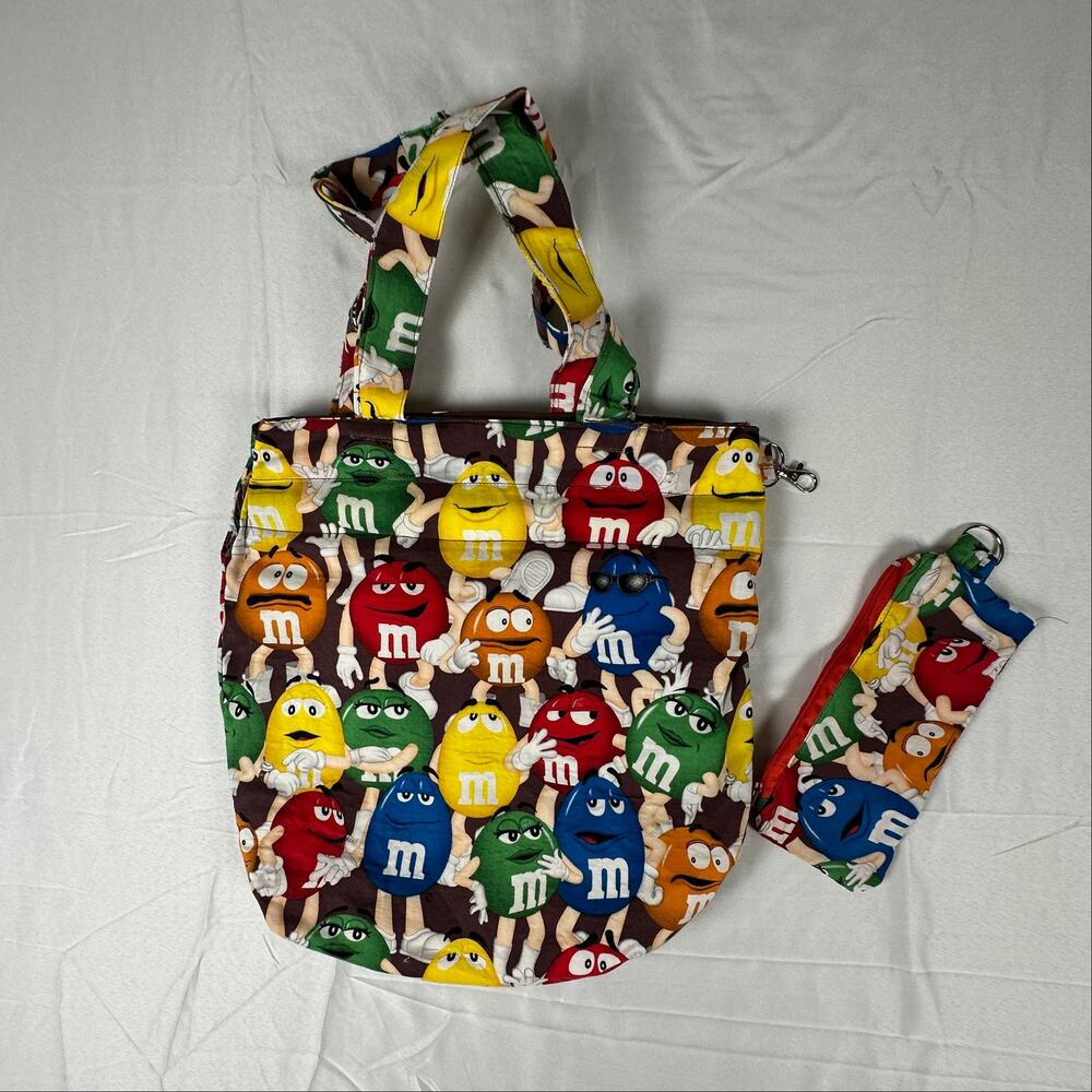 Handmade M&M Character Tote Bag w/Zipper Pouch Set